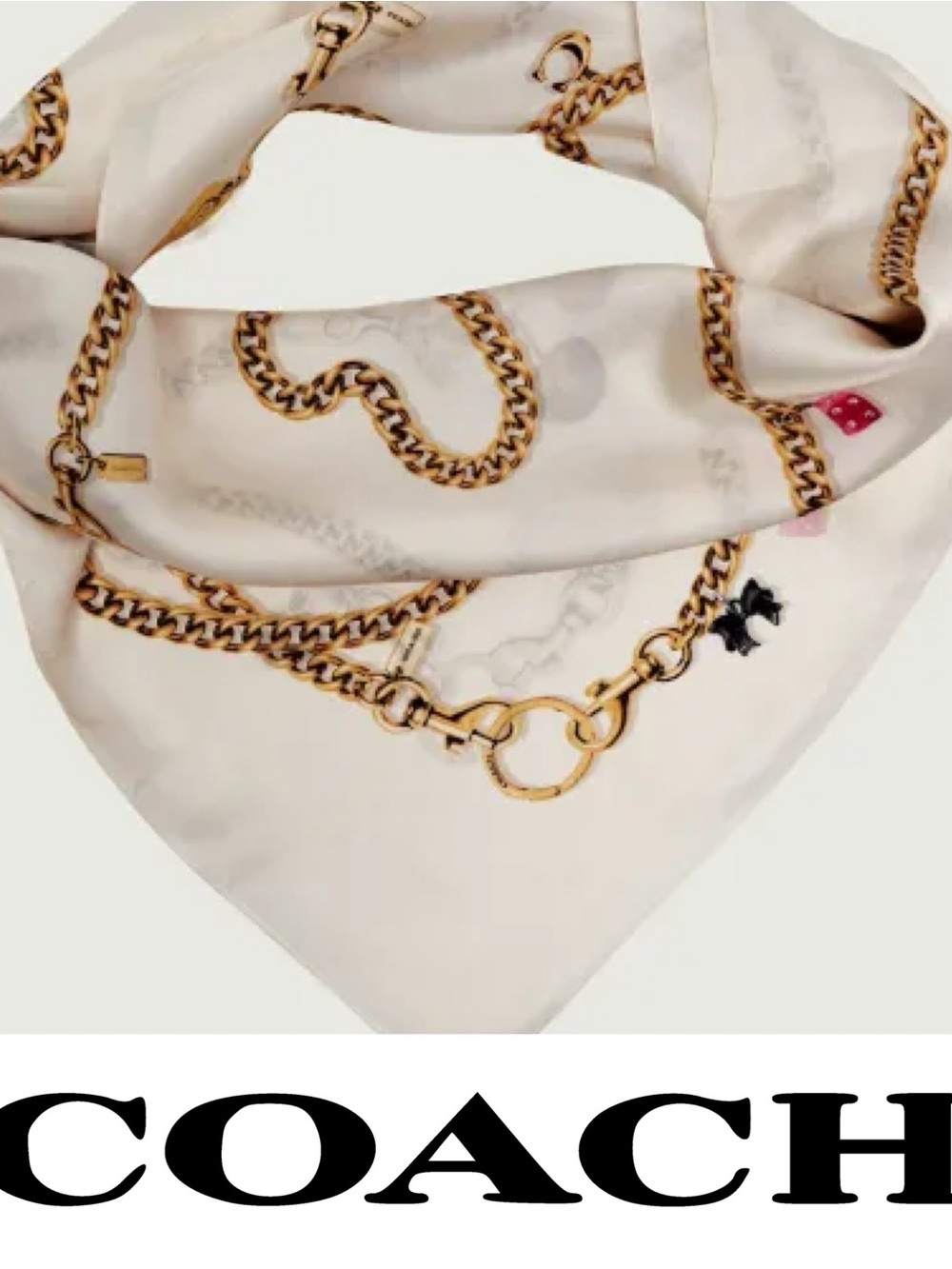 Coach Charm Print Silk Scarf❤️NWT